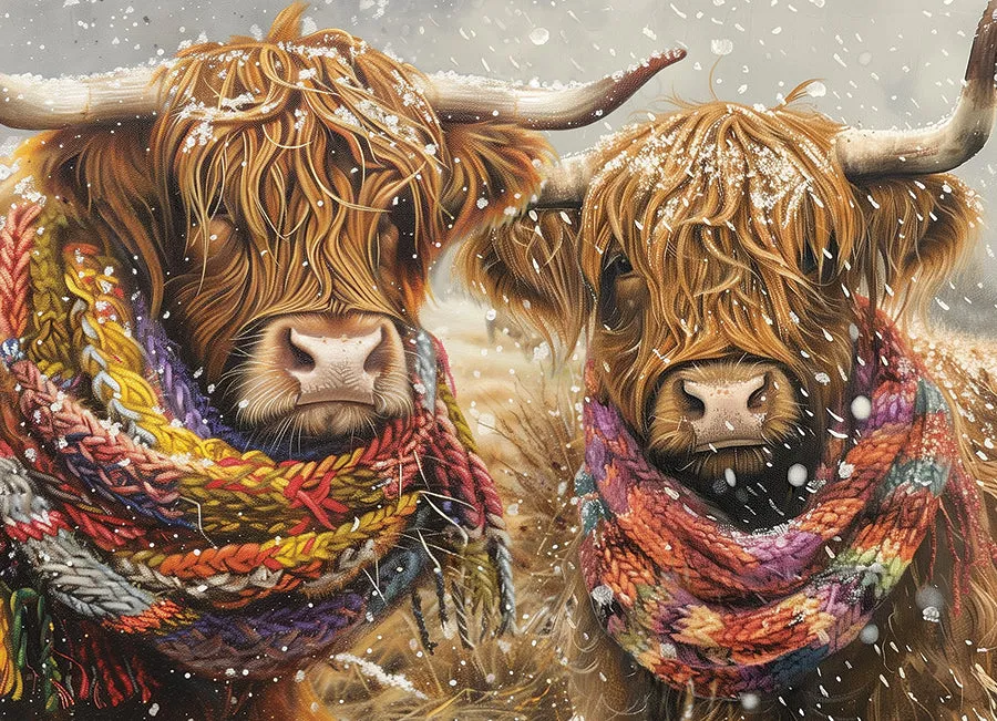 Cobble Hill Brrrr puzzle 500 piese vaca Highland