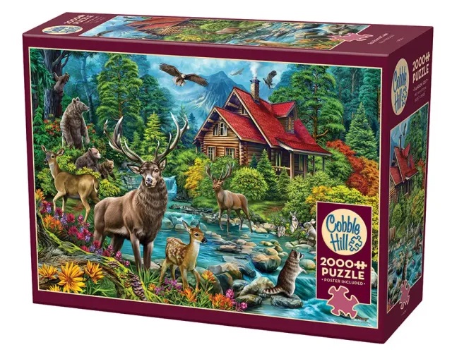 Cobble Hill Red-Roofed Cabin puzzle 2000 piese natura