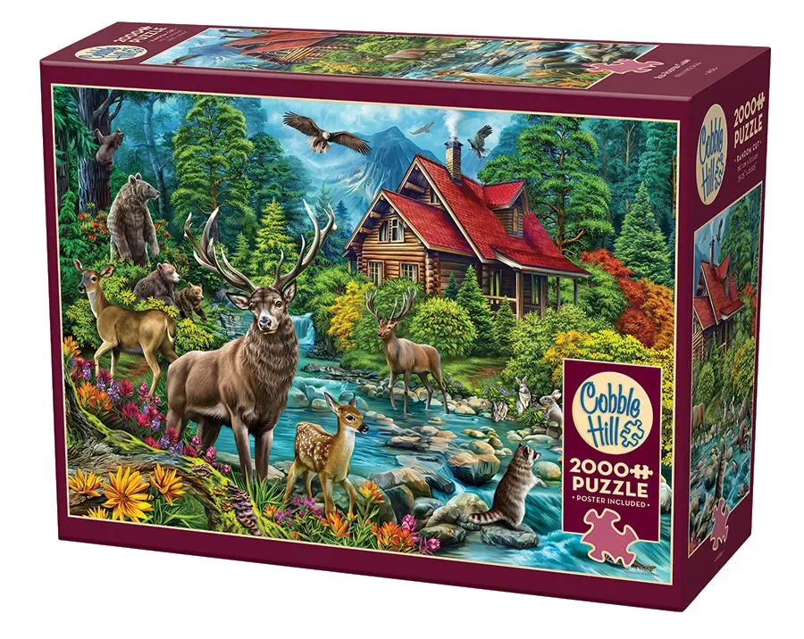 Cobble Hill Red-Roofed Cabin puzzle 2000 piese natura
