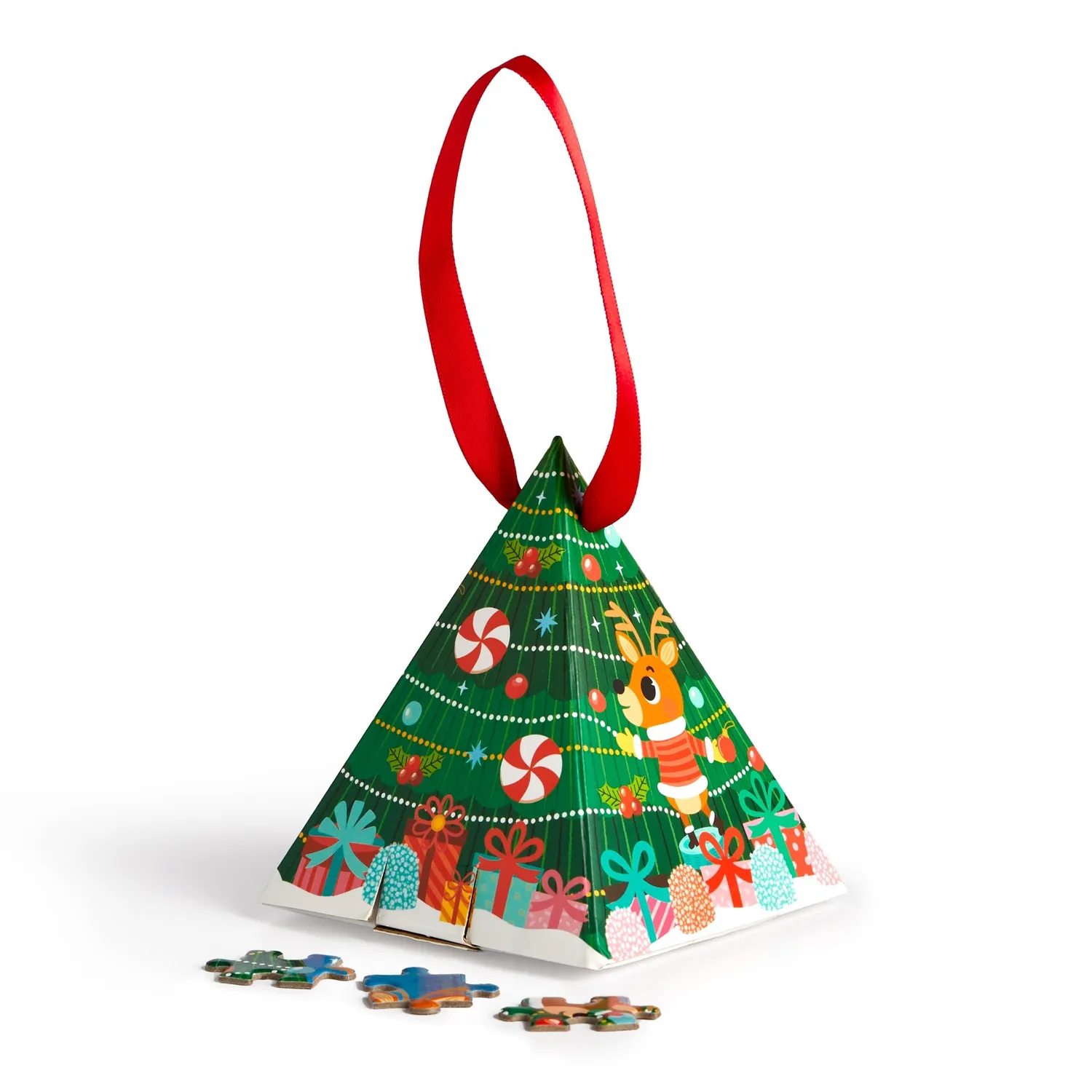 Mudpuppy Reindeer Snow Globe ornament puzzle 48 piese mini