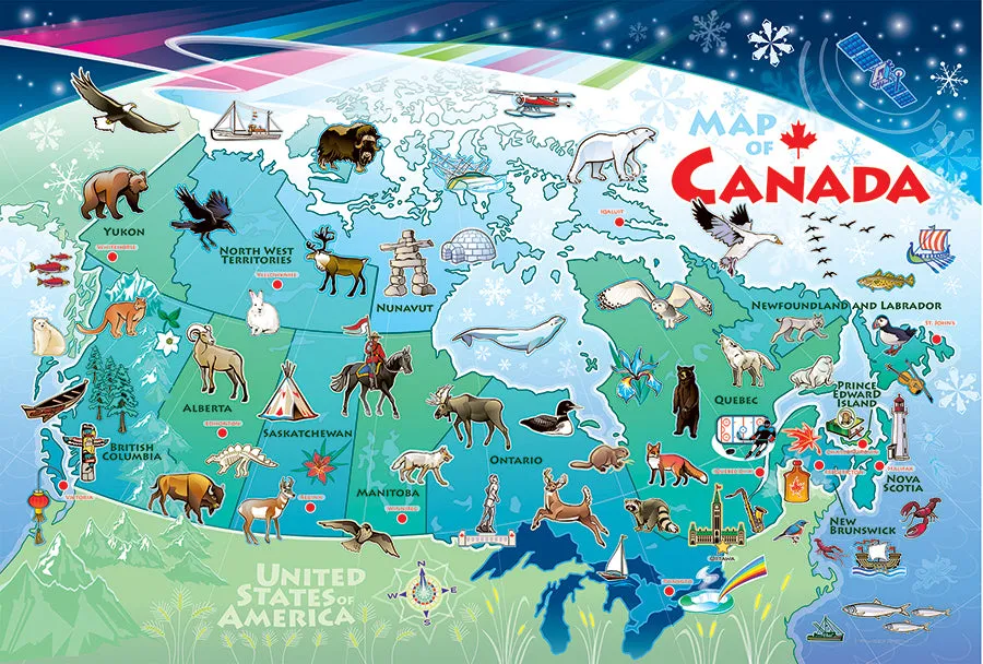 Cobble Hill Map of Canada puzzle podea 48 piese