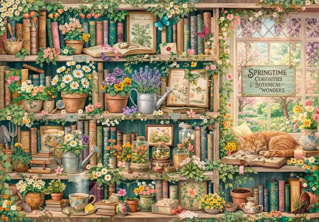 Mosaic Puzzles Library of Springtime puzzle 50 piese cărți