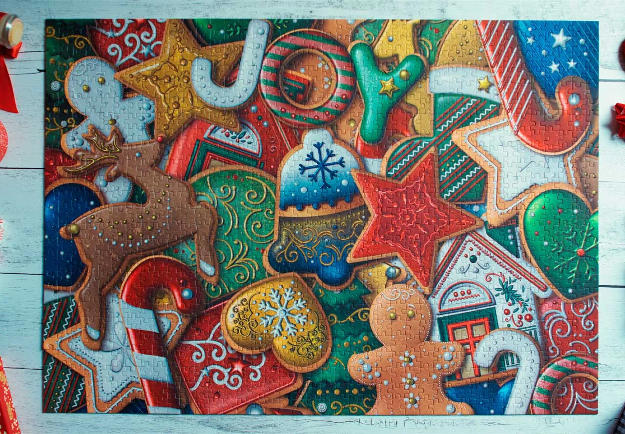 Traditions Festive Cookies puzzle carton 1000 piese Craciun