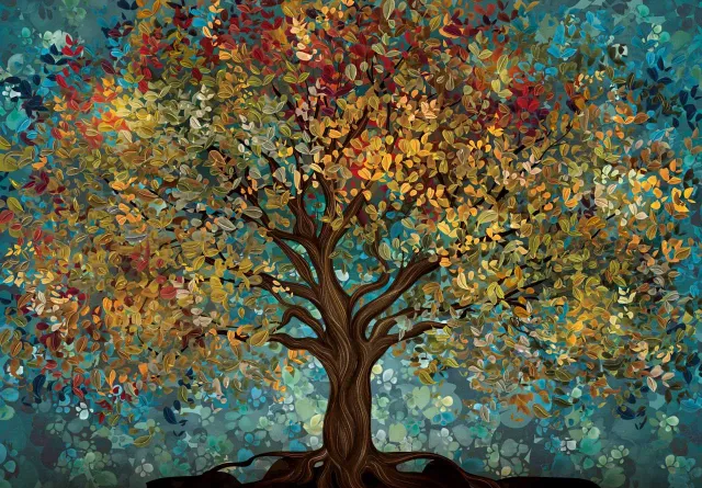 Mosaic Puzzles Autumn Tree puzzle 1000 piese lemn