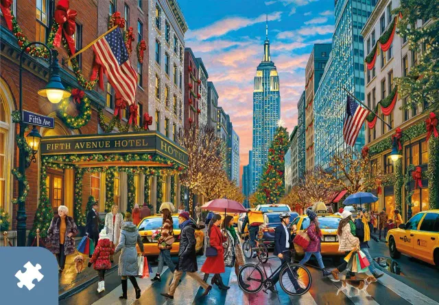Mosaic Puzzles Christmas Lights Fifth Avenue puzzle 1000 piese