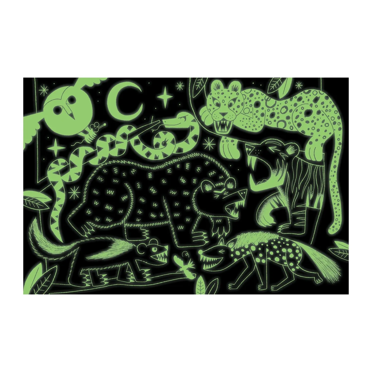 Mudpuppy Land Predators puzzle fosforescent 100 piese