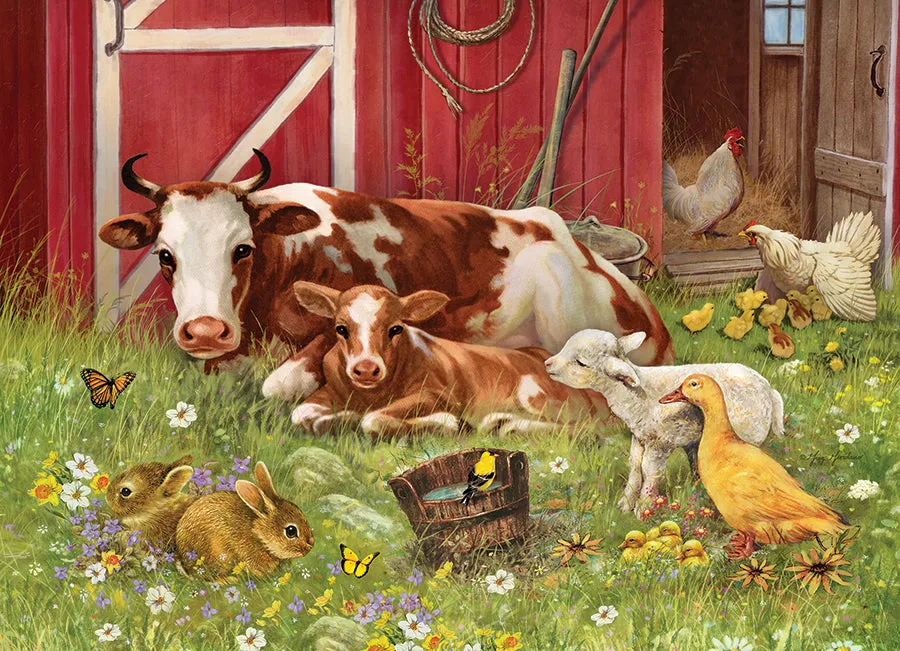 Cobble Hill Barnyard Babies puzzle familie 350 piese ferma