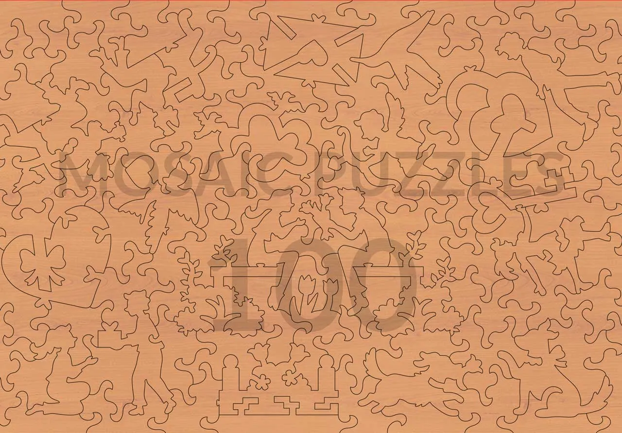Mosaic Puzzles Love is Sweet puzzle lemn 250 piese inimioare