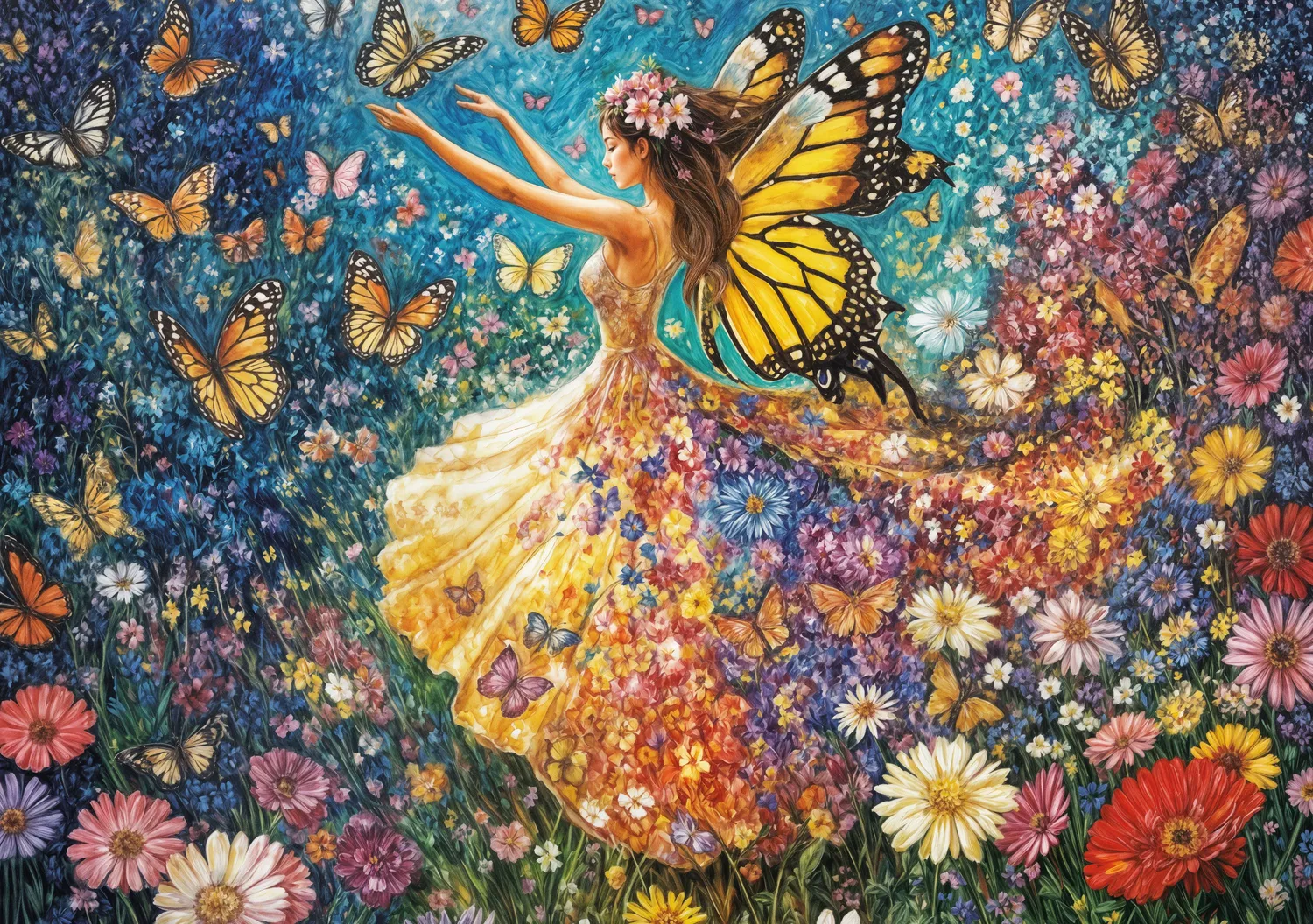 Ceaco Lady Butterfly puzzle 500 piese fluturi