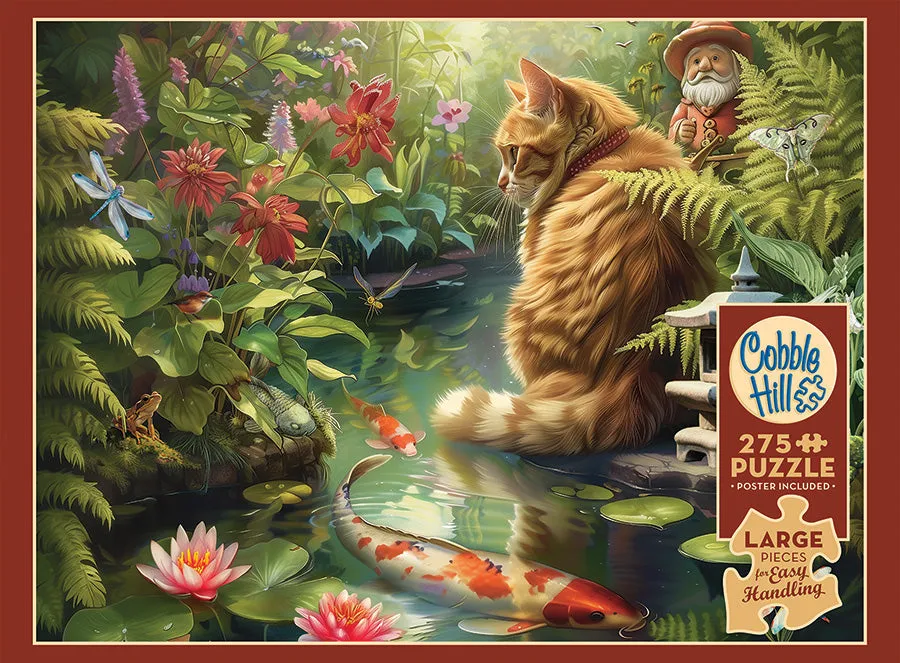 Cobble Hill Koi Cat puzzle 275 piese mari grădină