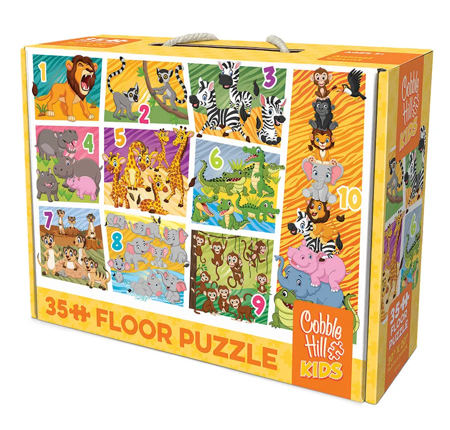 Cobble Hill Animal Count puzzle podea 35 piese cifre