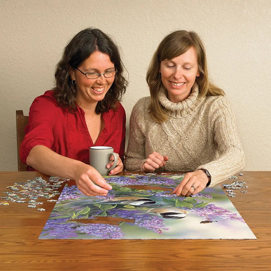 Cobble Hill Chickadees and Lilacs puzzle 1000 piese păsări