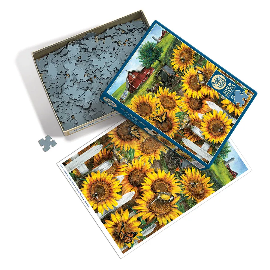 Cobble Hill Country Paradise puzzle 500 piese ferma flori