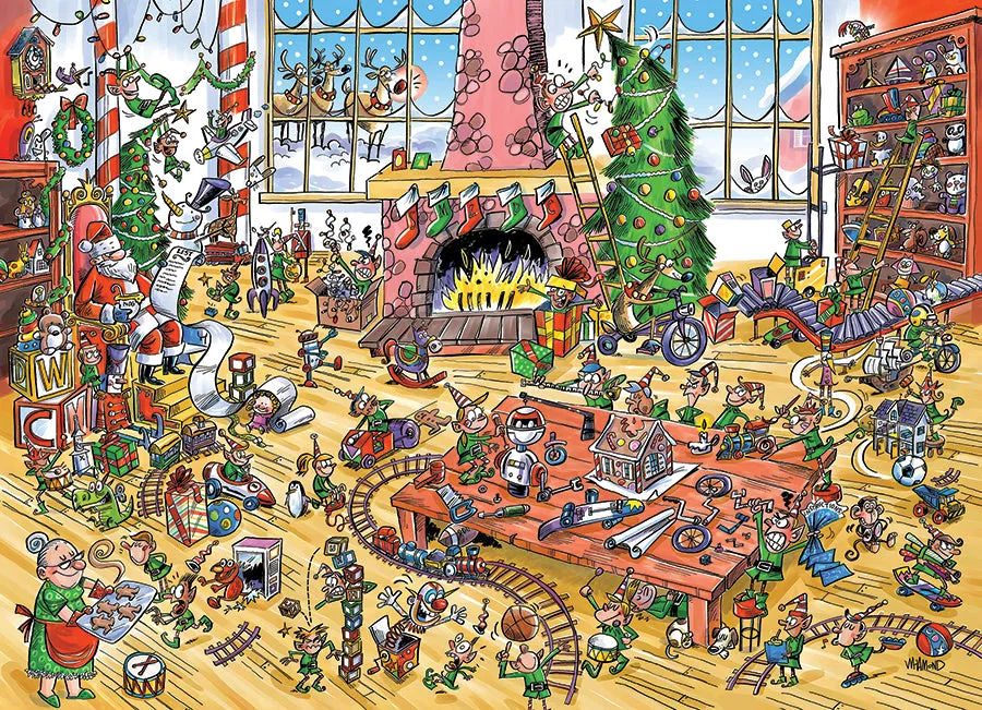 Cobble Hill Elves at Work puzzle 350 piese Craciun