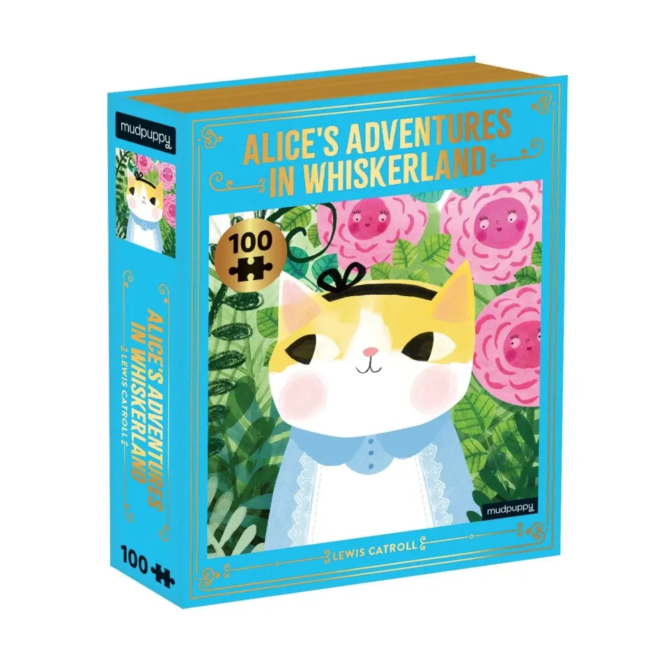 Mudpuppy Bookish Cats Alice puzzle pisici 100 piese
