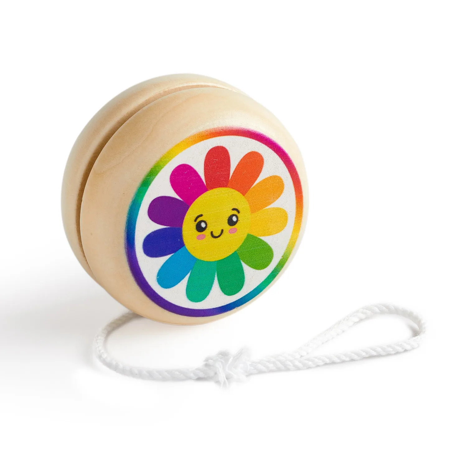 Mudpuppy Rainbow Daisy yo-yo lemn 6x6 cm