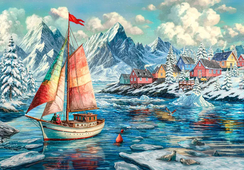 Mosaic Puzzles Frozen Tides puzzle lemn 1000 piese iarna