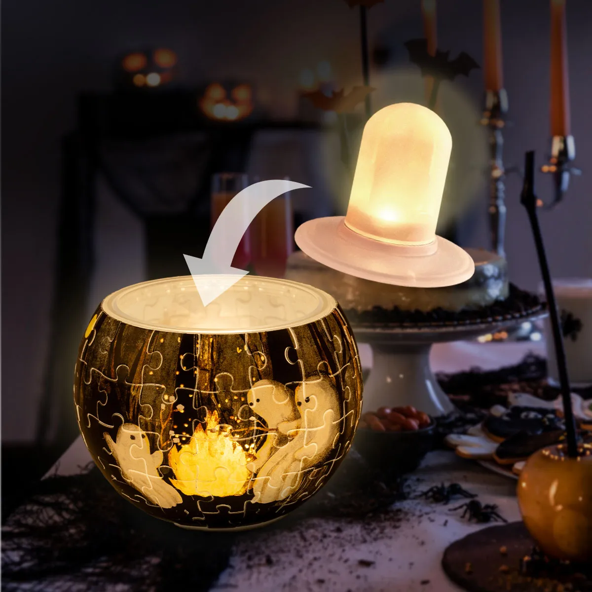 PieceRelax Spooky Night Walk KL1079 puzzle 3D felinar Halloween