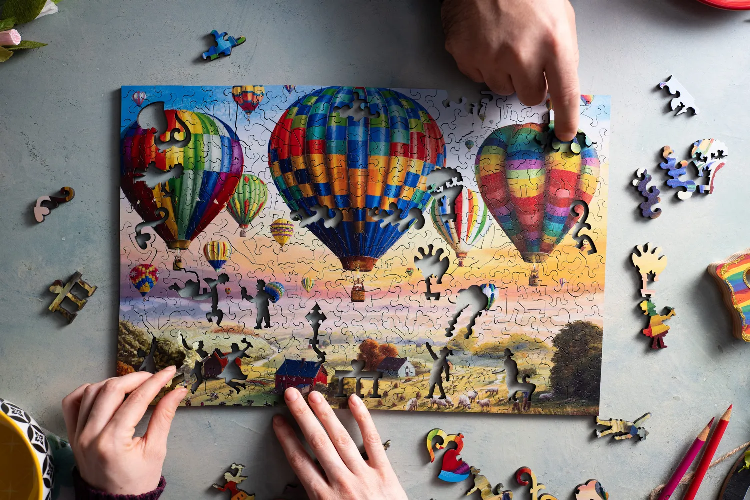 Mosaic Puzzles Balloons Over Countryside puzzle 250 piese rural