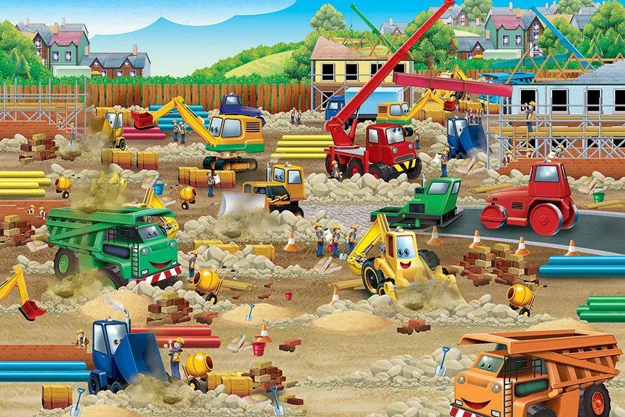 Cobble Hill Construction Zone puzzle podea 35 piese utilaje