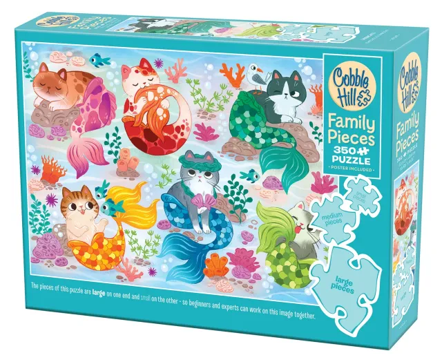 Cobble Hill Mercats puzzle 350 piese familie pisici