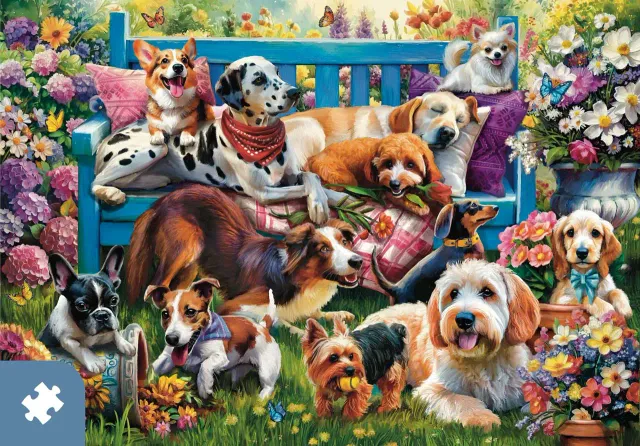 Mosaic Puzzles Joyful Paws puzzle carton 1000 piese căței