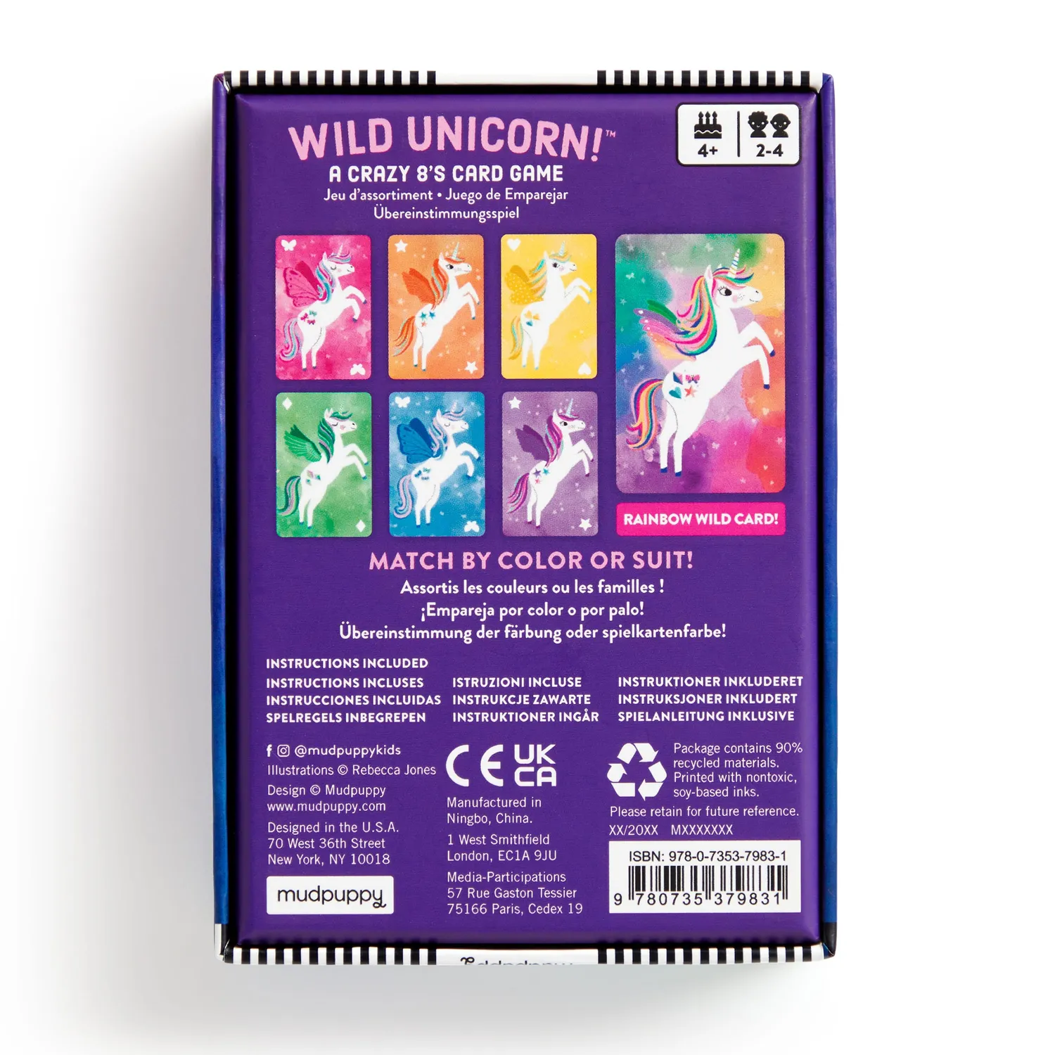 Mudpuppy Wild Unicorn joc cărți 2-4 jucători