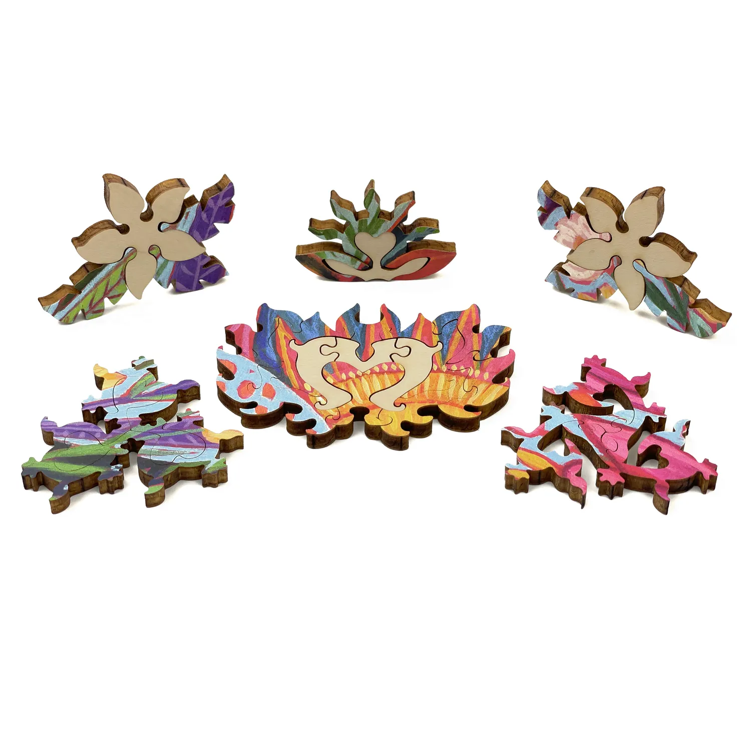 Hidden Piece Big Blooming Love puzzle lemn 521 piese