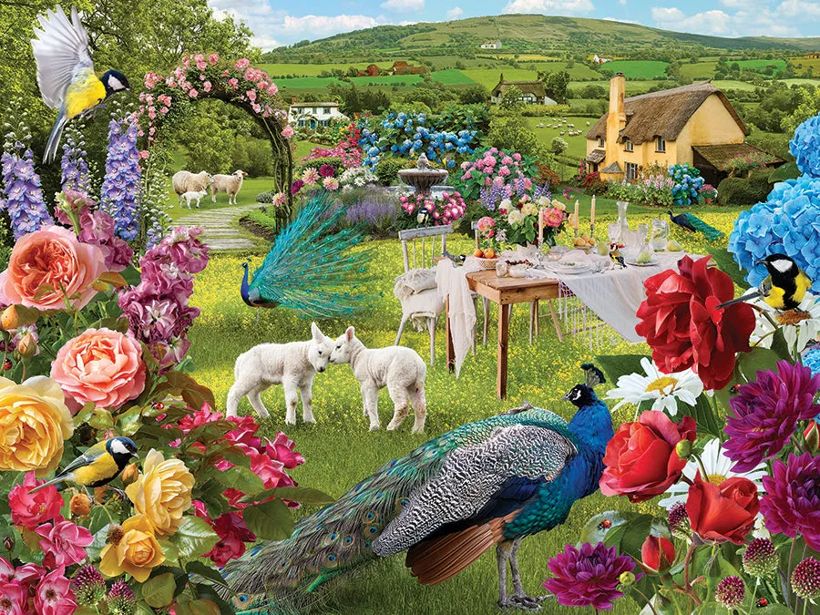 Cobble Hill Little Lambs Rose Garden puzzle 1000 piese
