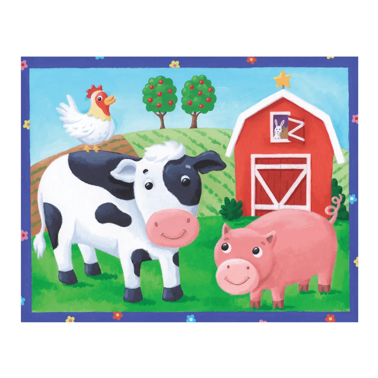 Mudpuppy On the Farm puzzle 12 piese pouch fermă