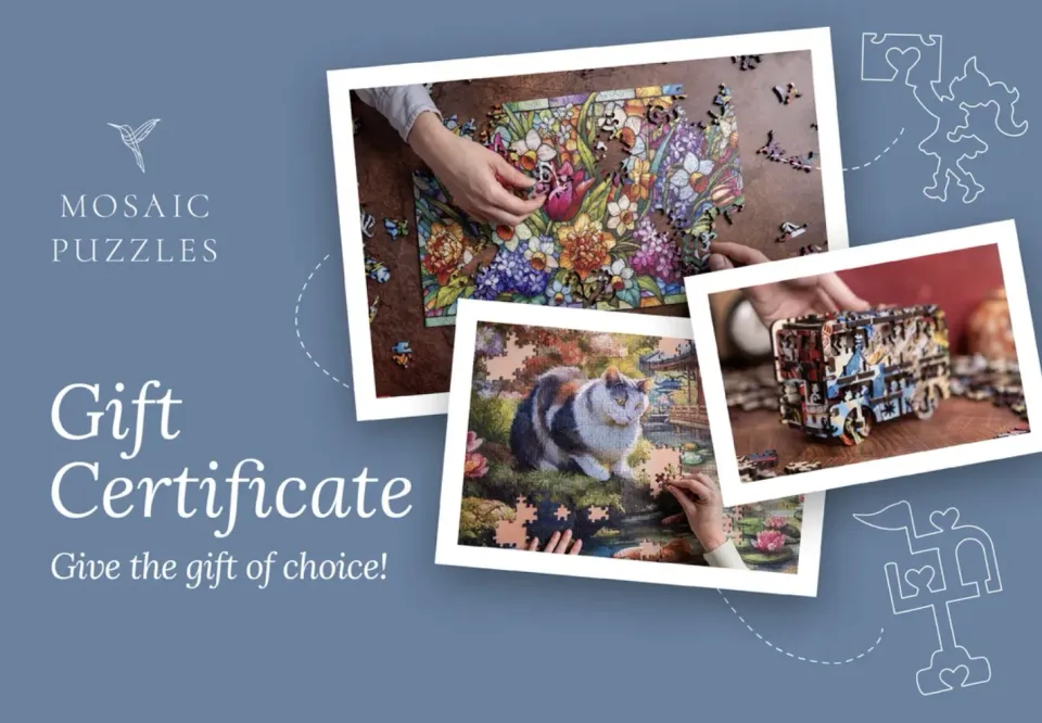 Mosaic Puzzles Gift Certificate card cadou digital 20 dolari