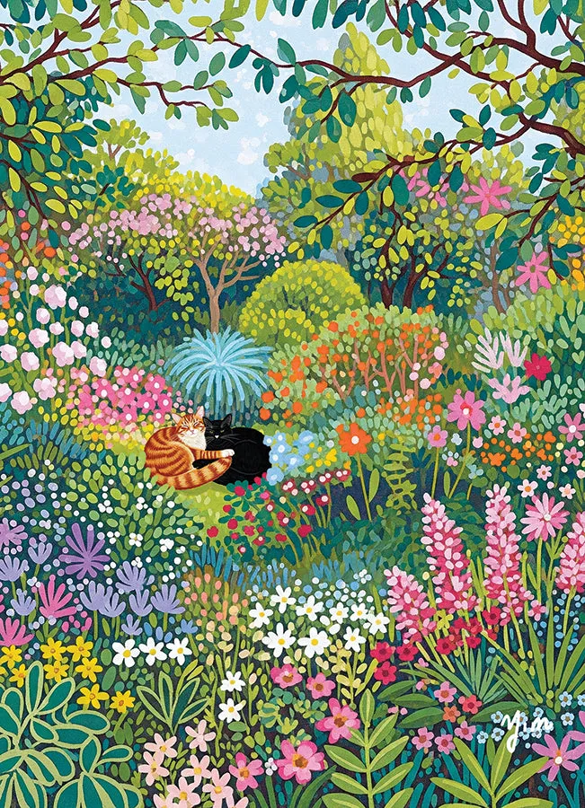 Cobble Hill In the Garden puzzle 1000 piese cu pisici