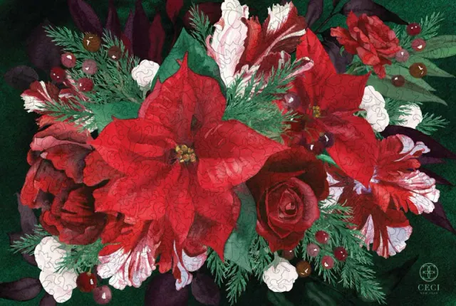 Mosaic Puzzles Christmas Bouquet puzzle lemn 500 piese Craciun
