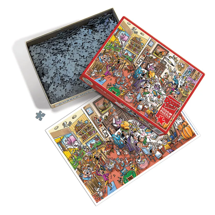 Cobble Hill DoodleTown Thanksgiving puzzle 1000 piese