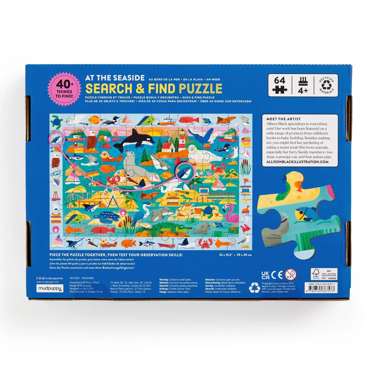 Mudpuppy At the Seaside puzzle căutare 64 piese