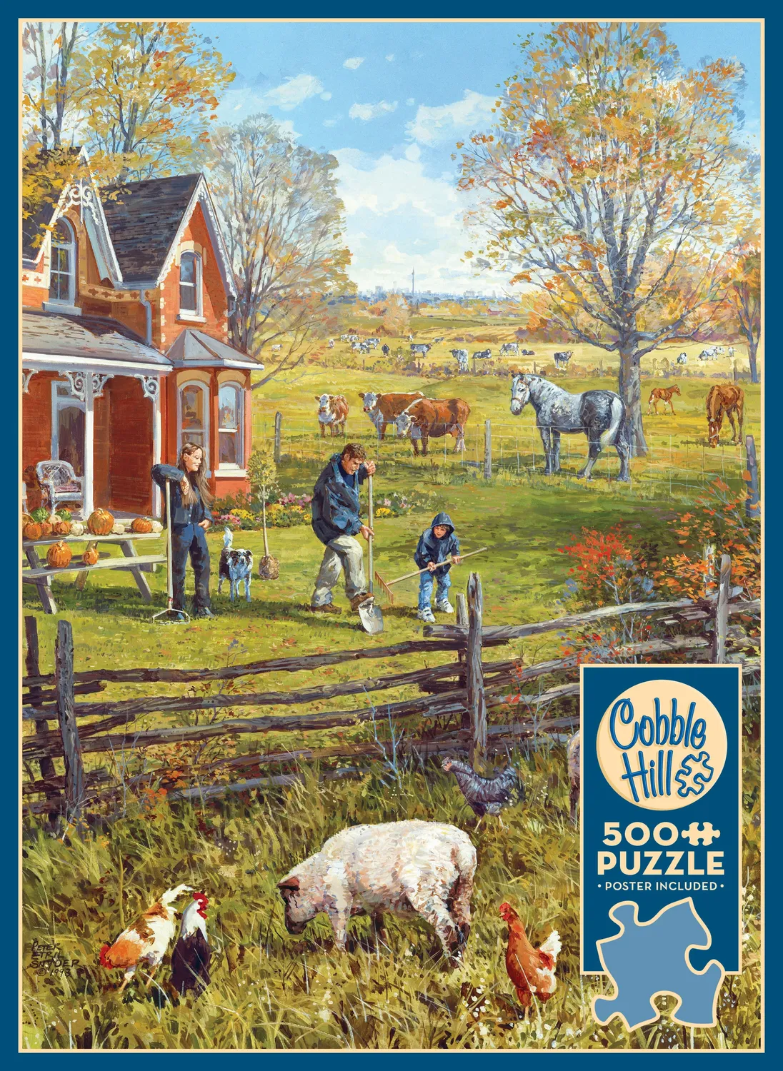 Cobble Hill Young Family Farm puzzle 500 piese toamna
