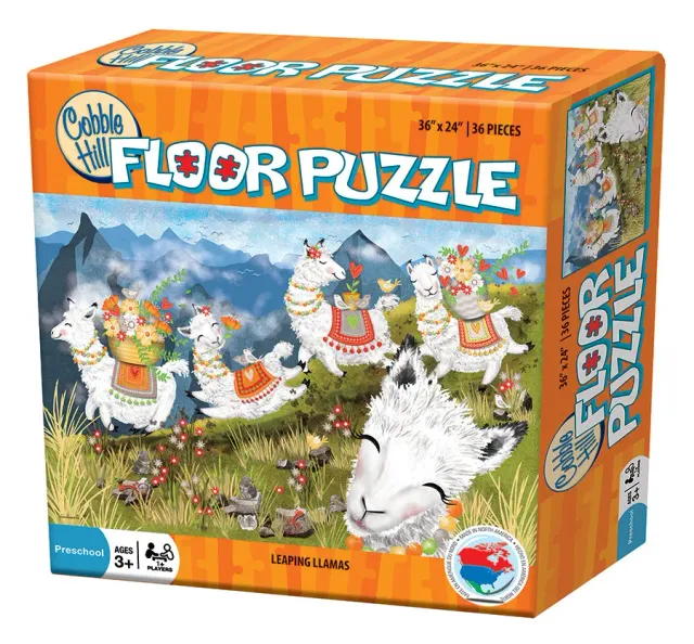 Cobble Hill Leaping Llamas puzzle podea 36 piese lame