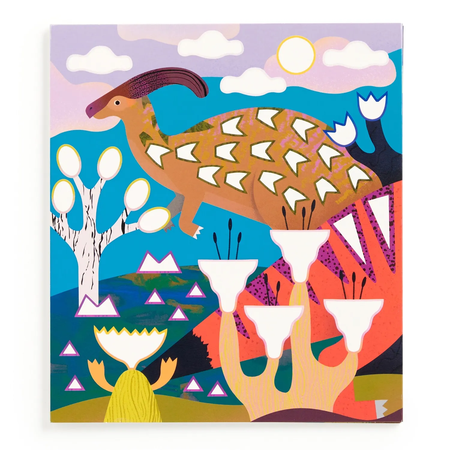 Mudpuppy Dinosaur Land poster cu 200 stickere sclipici