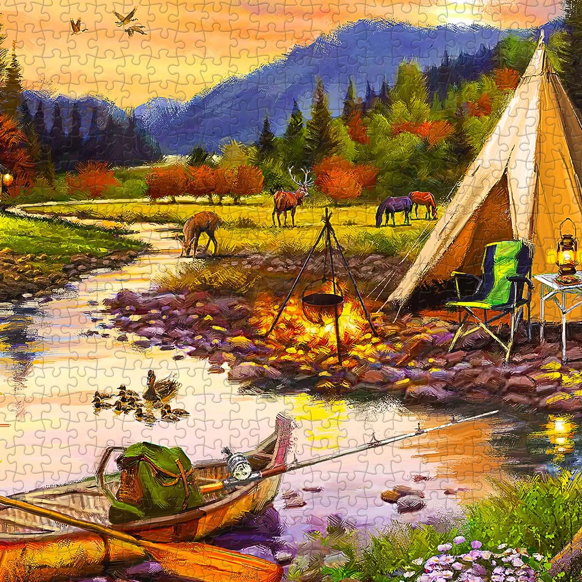 PieceRelax PieceClicks Golden Haven Camp U1041 puzzle 1008 piese