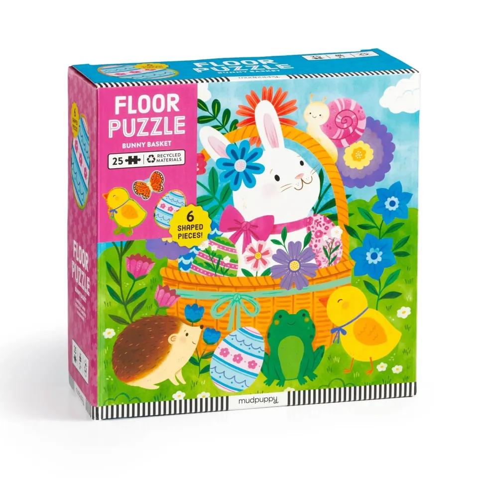Mudpuppy Bunny Basket puzzle podea 25 piese iepurași
