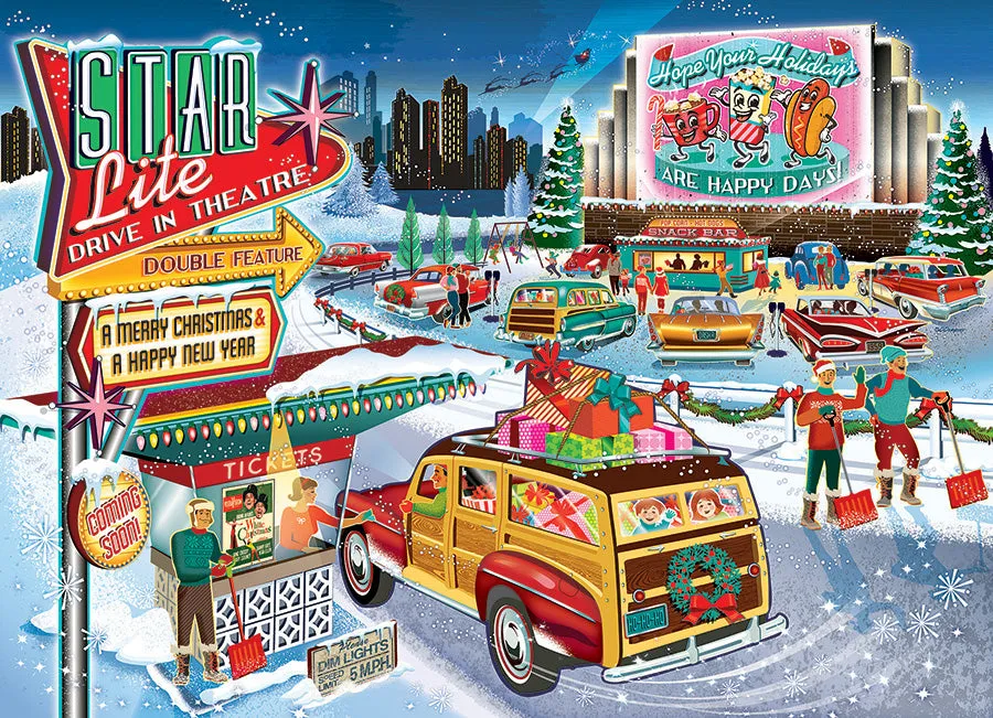 Cobble Hill Holiday Drive In puzzle 1000 piese craciun
