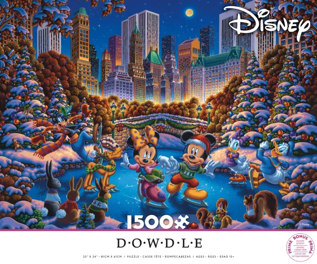 Ceaco Disney Dowdle Mickey Friends Skating Central Park puzzle 1500