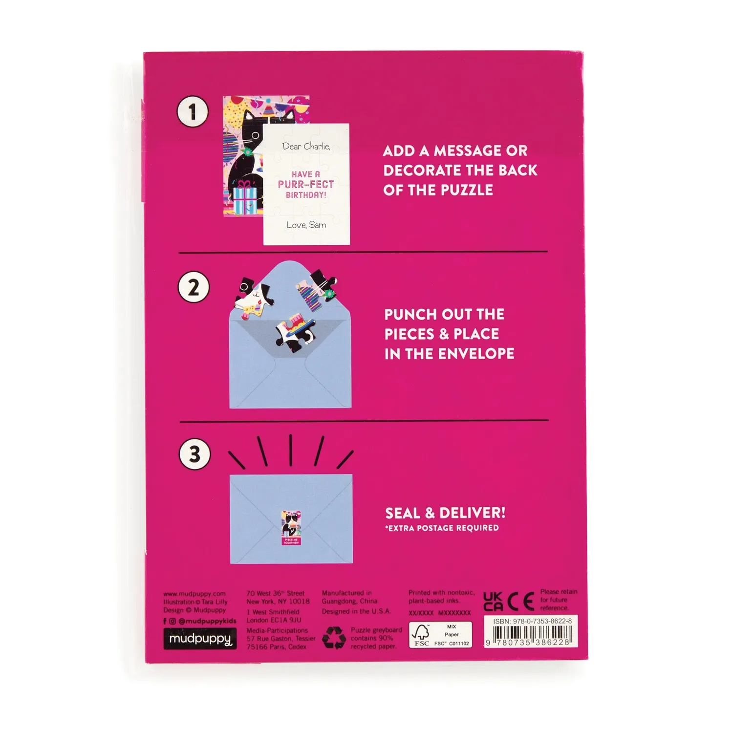 Mudpuppy Purr-fect Cat felicitare puzzle 12 piese
