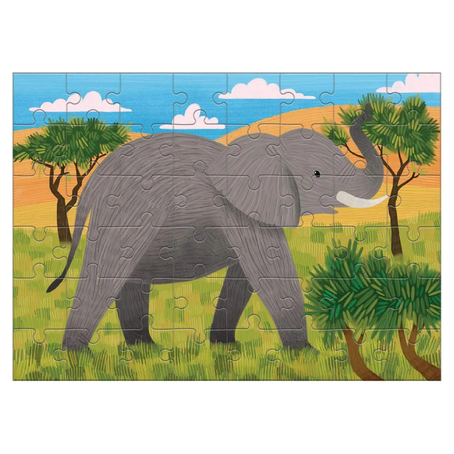 Mudpuppy African Elephant Mini Puzzle 48 piese