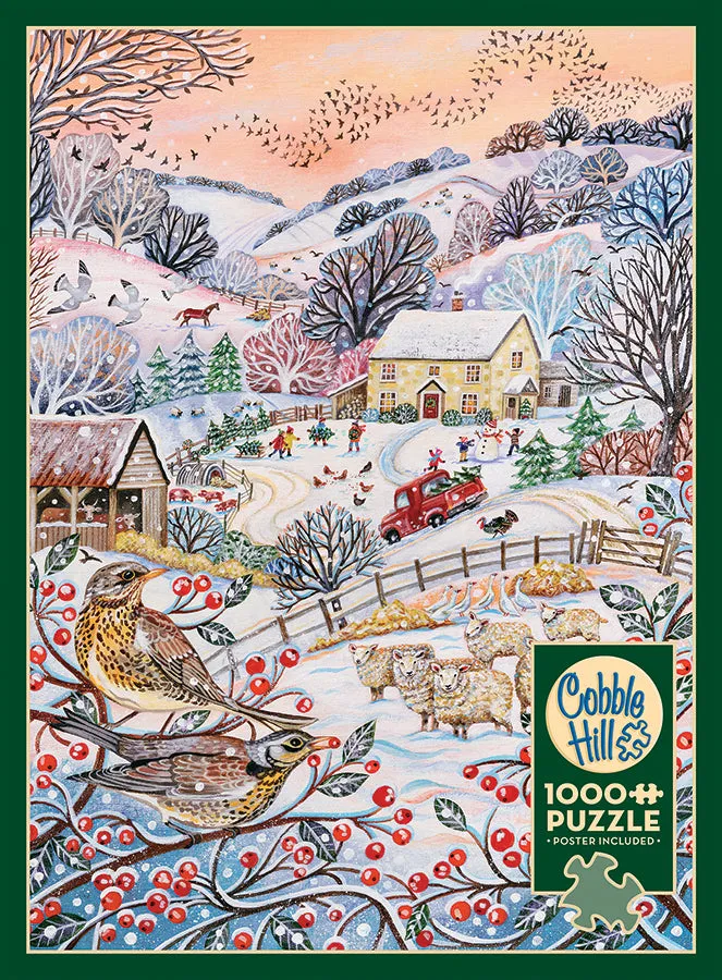 Cobble Hill Hilltop Farm puzzle 1000 piese iarnă