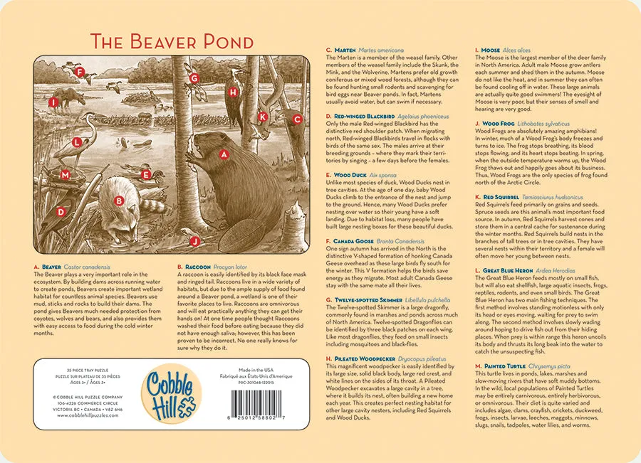 Cobble Hill The Beaver Pond puzzle tava 35 piese copii