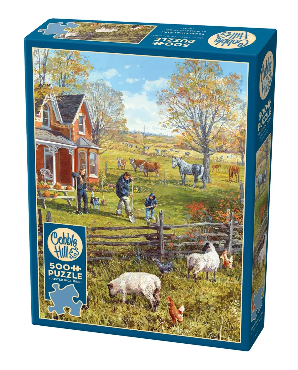Cobble Hill Young Family Farm puzzle 500 piese toamna