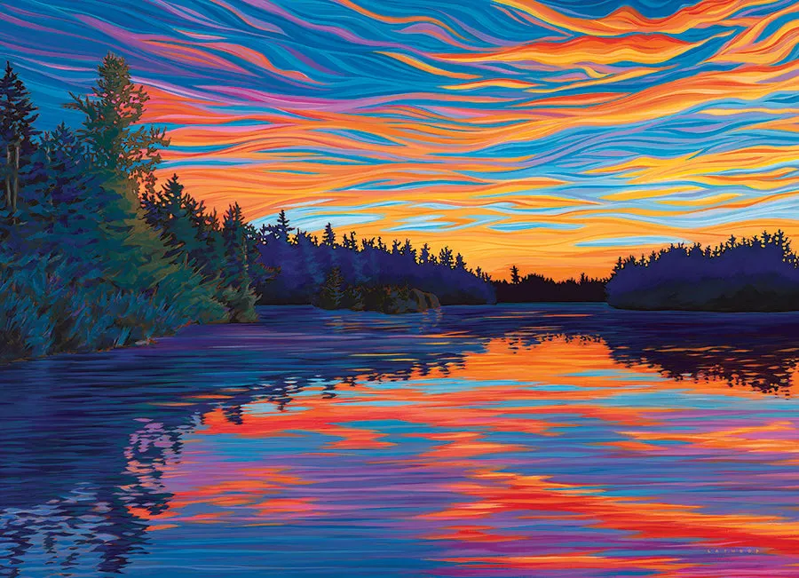 Cobble Hill Sunset puzzle 1000 piese apus lac