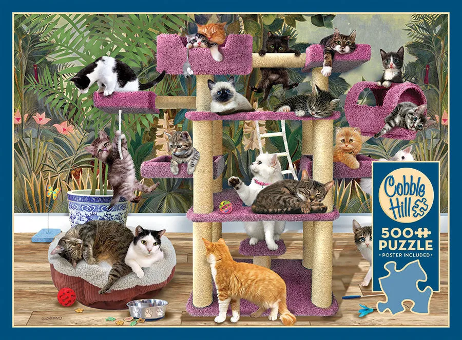 Cobble Hill Jungle Cats puzzle 500 piese pisici