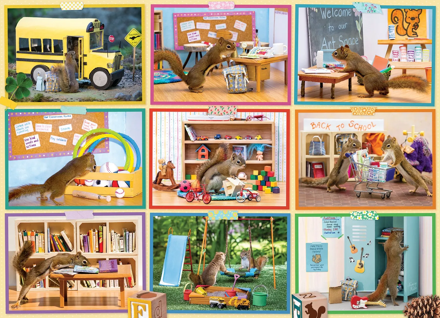 Cobble Hill Squirrels at School puzzle 1000 piese